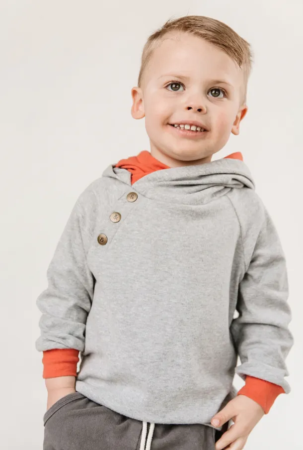 Ampersand Ave - Being Kind is Cool Children's Double Hood(TM) in Heather Grey