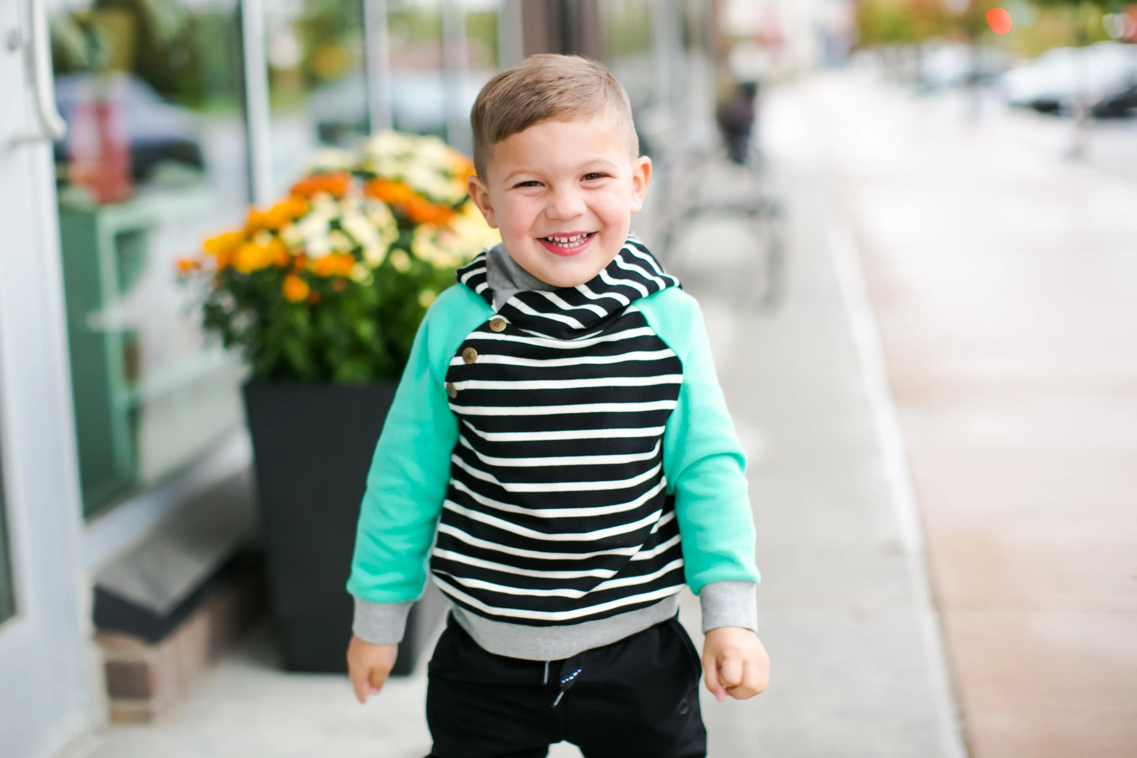 Ampersand Ave - Kids' Double Hood(TM) Hoodie in Black and Mint