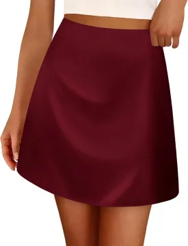 BTFBM Women Mini Skirts 2025 Trendy Summer Silk Satin Short Skirt High Waisted A-Line Club Party Going Out Skirts