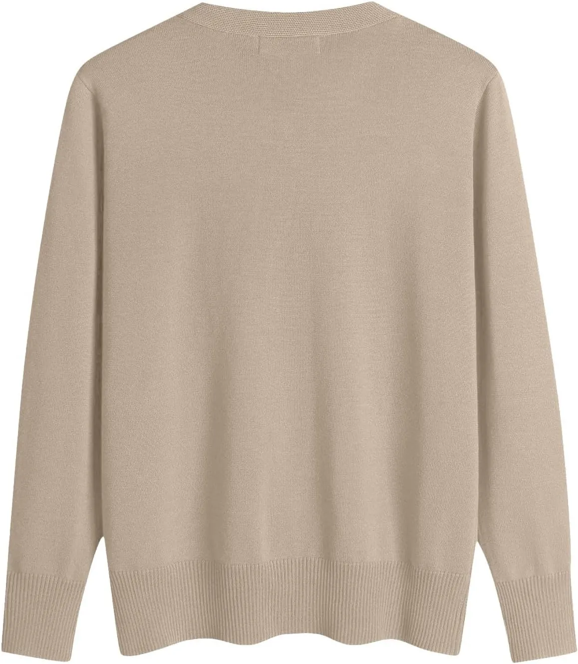 Cashmere Long Sleeve Deep V Neck Sweater for Women - Soft Wool Tunic Top - Trendy and Dressy