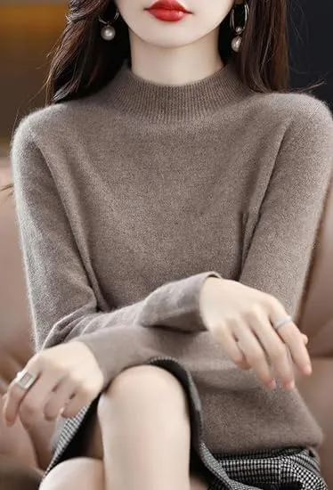Cashmere Sweaters for Women,Fall Sweaters for Women 2024 Trendy,Long Sleeve Crew Neck Plus Size Dressy Casual Sweaters