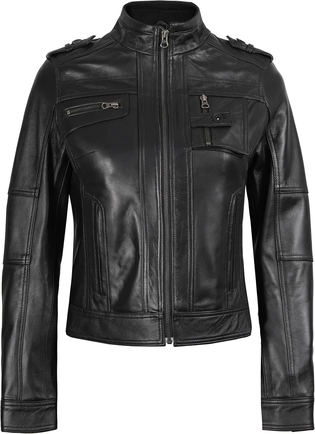 Decrum Leather Jacket Women - Casual Leather Jacket for Women