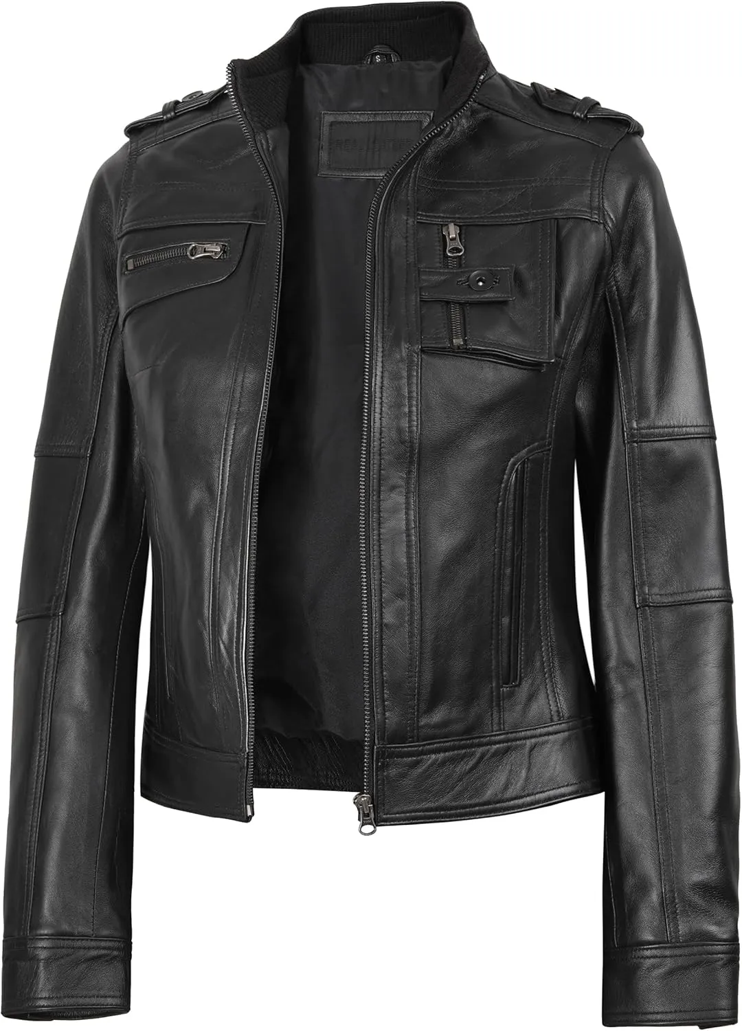 Decrum Leather Jacket Women - Casual Leather Jacket for Women
