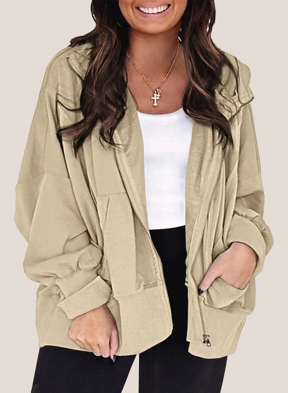 Eytino Women Plus Size Sweatshirts Long Sleeve Zip Up Oversized Casual Hoodies Jackets 2025 Fashion Fall Outfits(1X-5X)