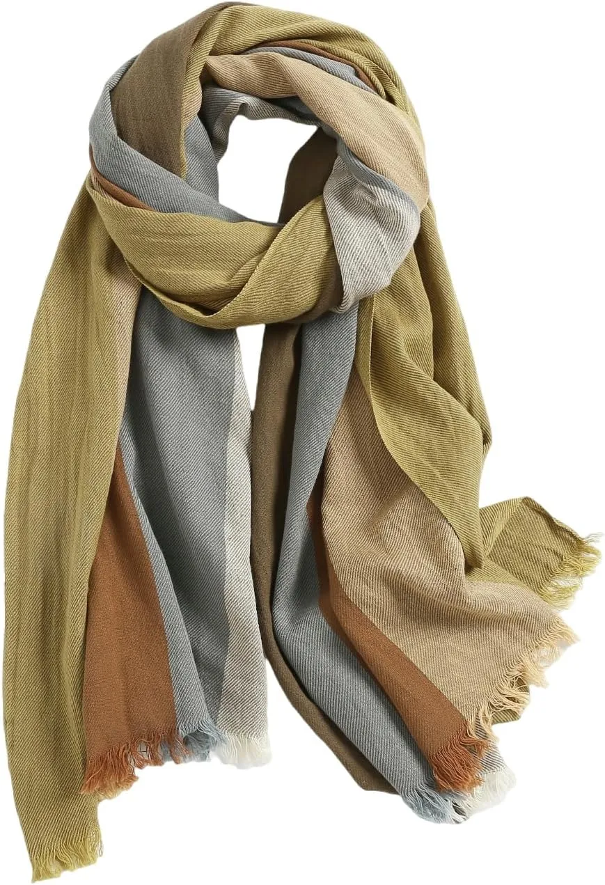Jeelow Lightweight Summer Scarf Light Shawl Wrap Linen Feel Scarves For Men And Women