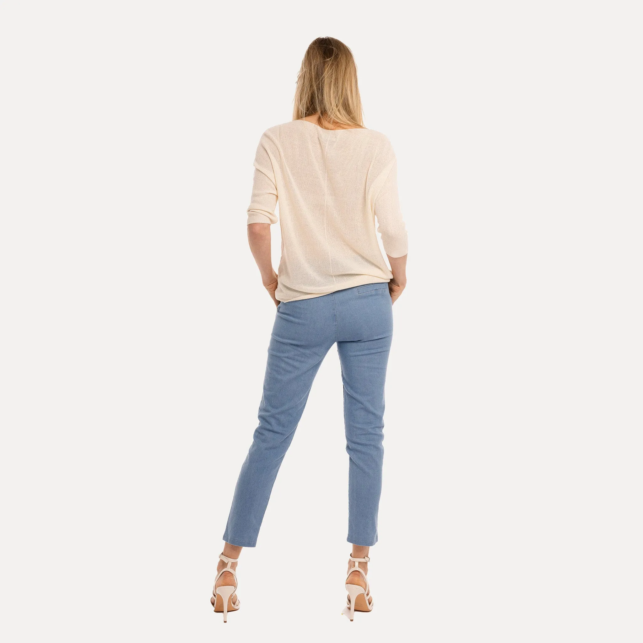 M Made in Italy  Women's Knitted Three-Quarter Sleeve Sweater