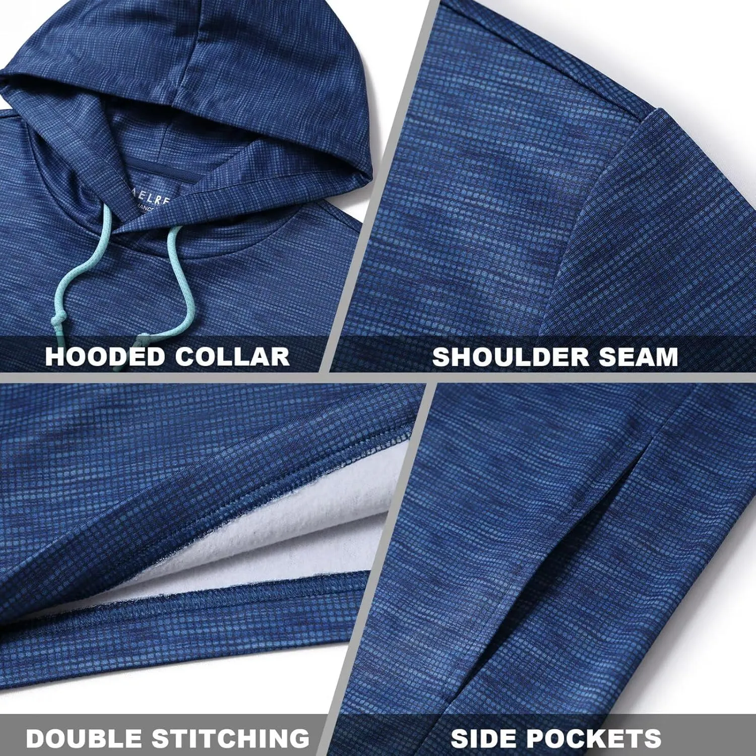 M MAELREG Hoodies for Men Golf Fleece Hooded Sweatshirts Dry Fit Athletic Lightweight Casual Midlayer Mens Hoodies Pullover