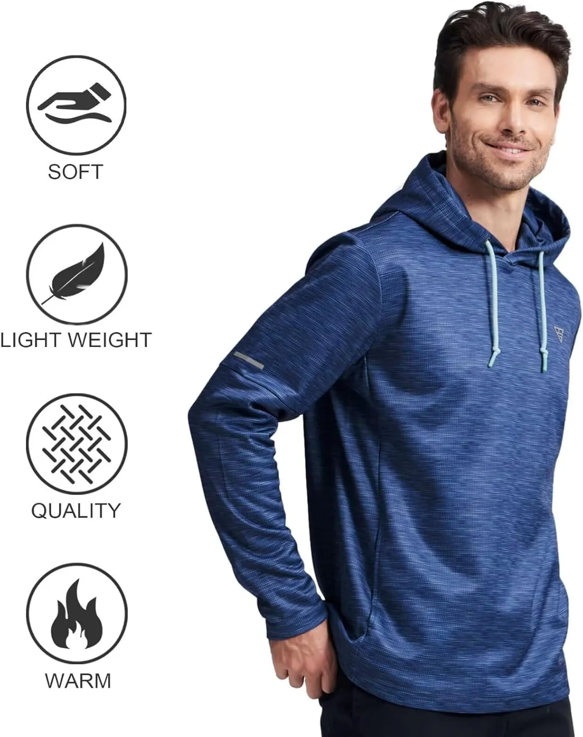M MAELREG Hoodies for Men Golf Fleece Hooded Sweatshirts Dry Fit Athletic Lightweight Casual Midlayer Mens Hoodies Pullover
