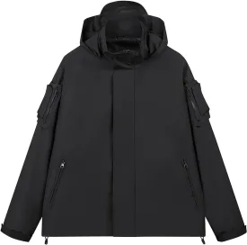 Mens Windproof Jacket Lightweight Hooded Rain Jacket Outdoor Mountain Sport Jacket Shell Jacket Windbreaker Raincoat