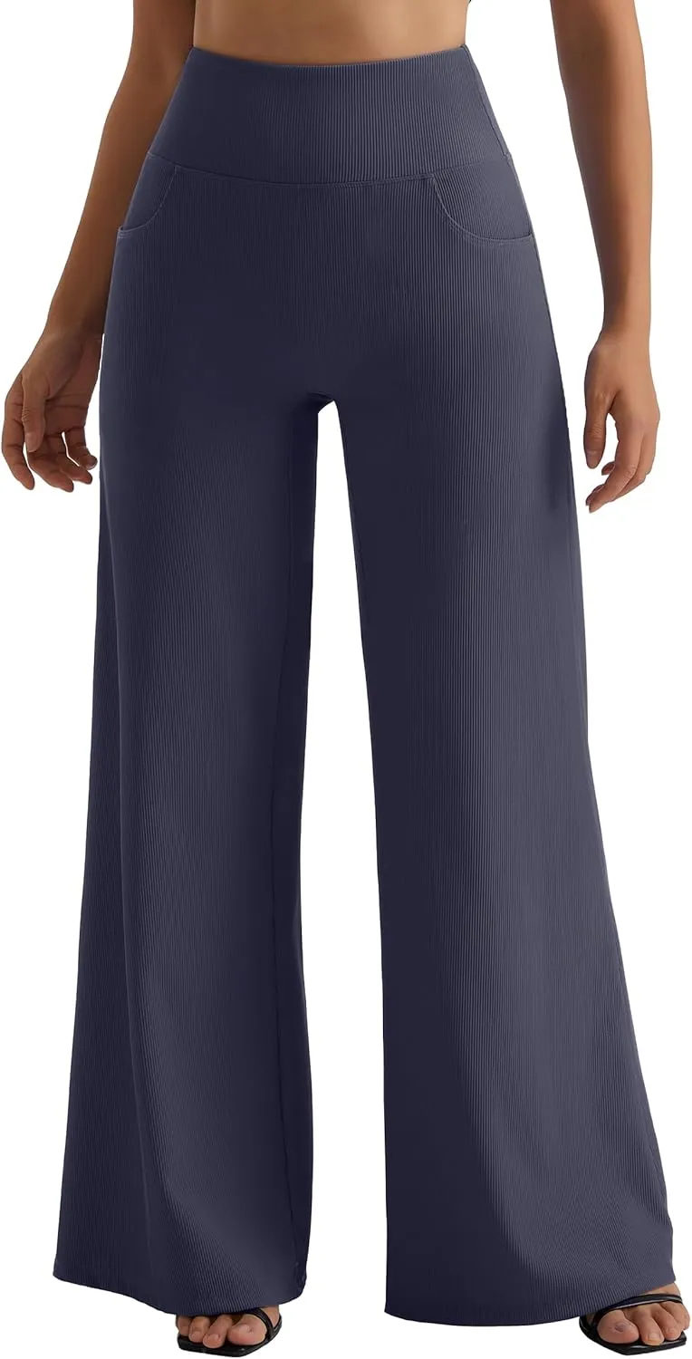 MOOSLOVER Women Wide Leg Yoga Lounge Pants High Waisted Casual Pants Comfy Stretchy Loose Pants