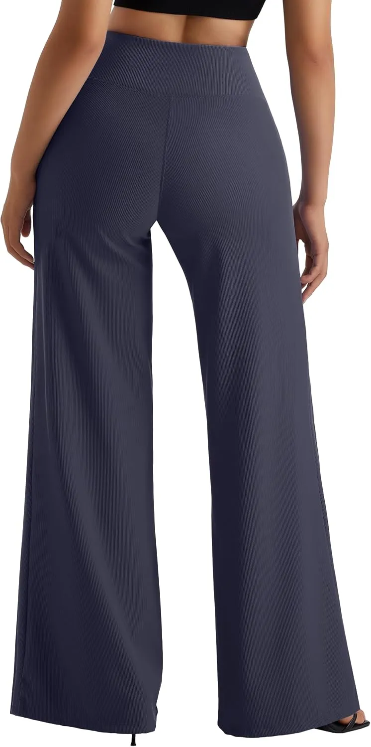 MOOSLOVER Women Wide Leg Yoga Lounge Pants High Waisted Casual Pants Comfy Stretchy Loose Pants