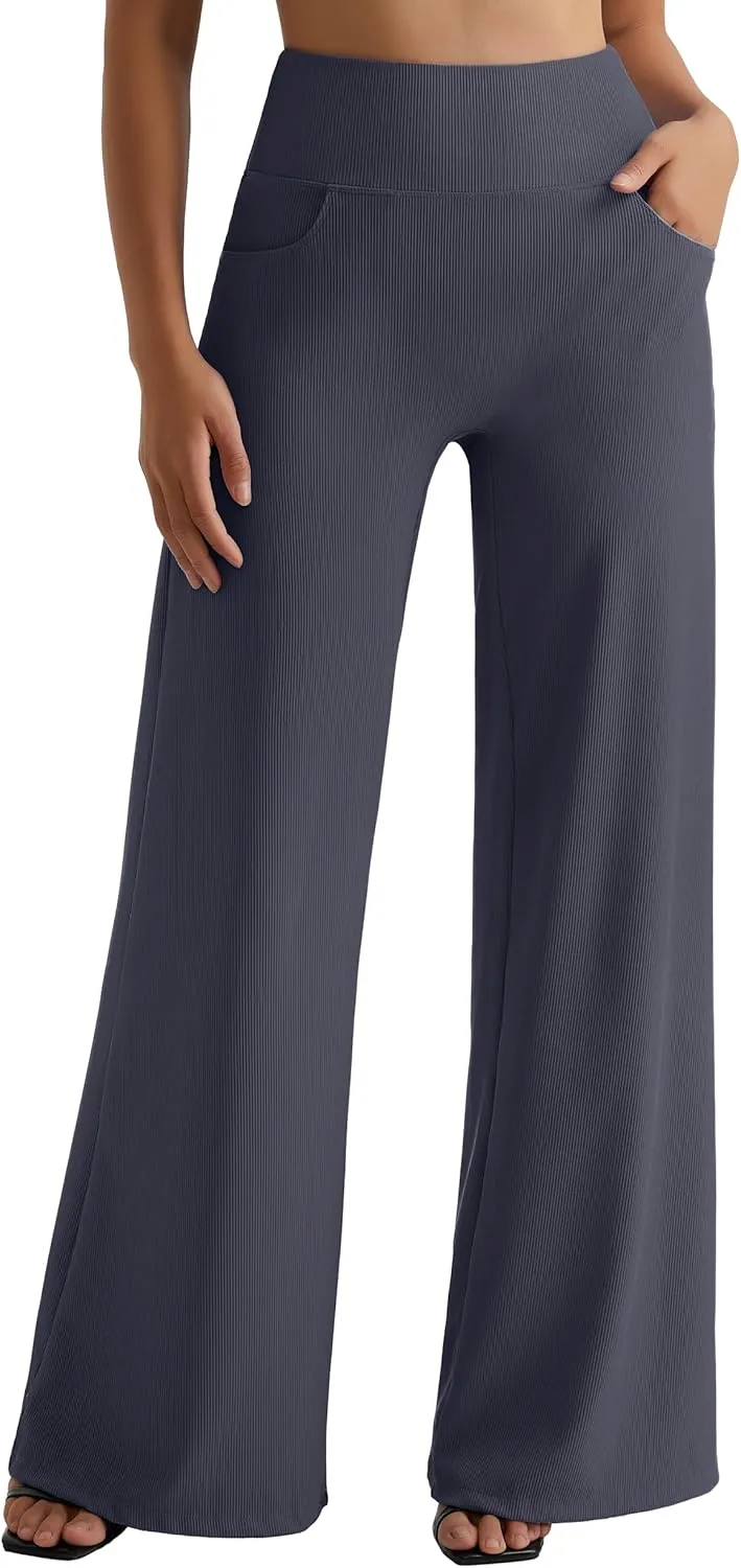 MOOSLOVER Women Wide Leg Yoga Lounge Pants High Waisted Casual Pants Comfy Stretchy Loose Pants