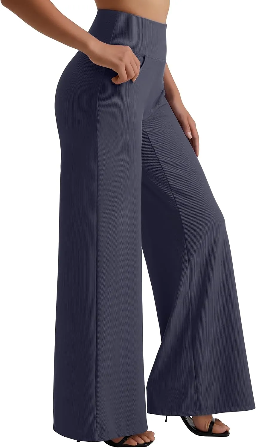 MOOSLOVER Women Wide Leg Yoga Lounge Pants High Waisted Casual Pants Comfy Stretchy Loose Pants