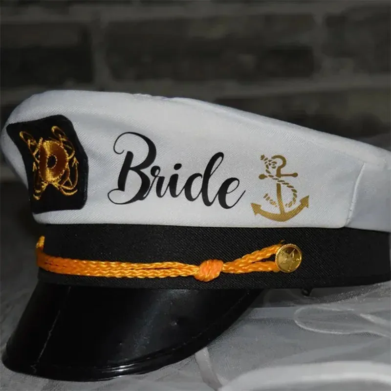 Nautical Hats-Caps for Bride-Groom-Bridal Party-Bachelor Bachelorette Party Gifts