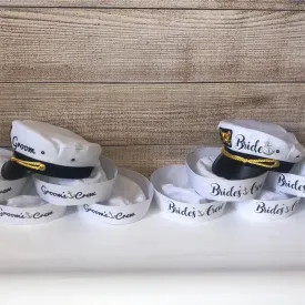 Nautical Hats-Caps for Bride-Groom-Bridal Party-Bachelor Bachelorette Party Gifts
