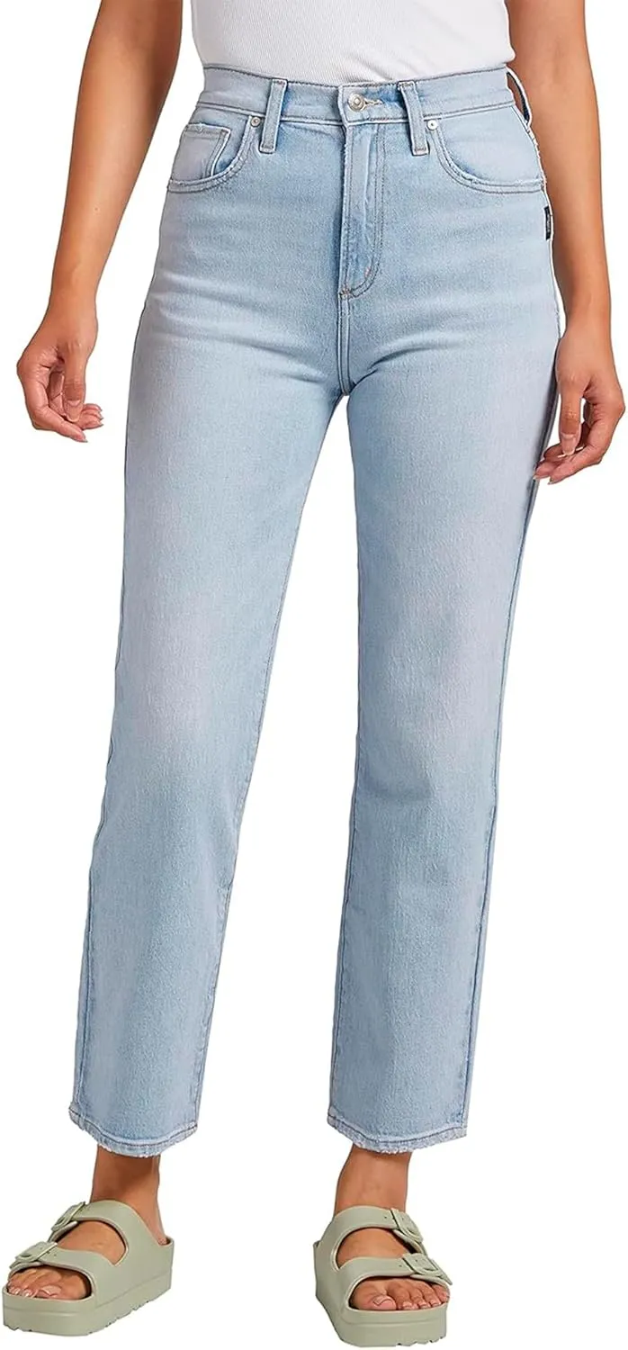 Silver Jeans Co. Women's Highly Desirable High Rise Straight Leg Jeans