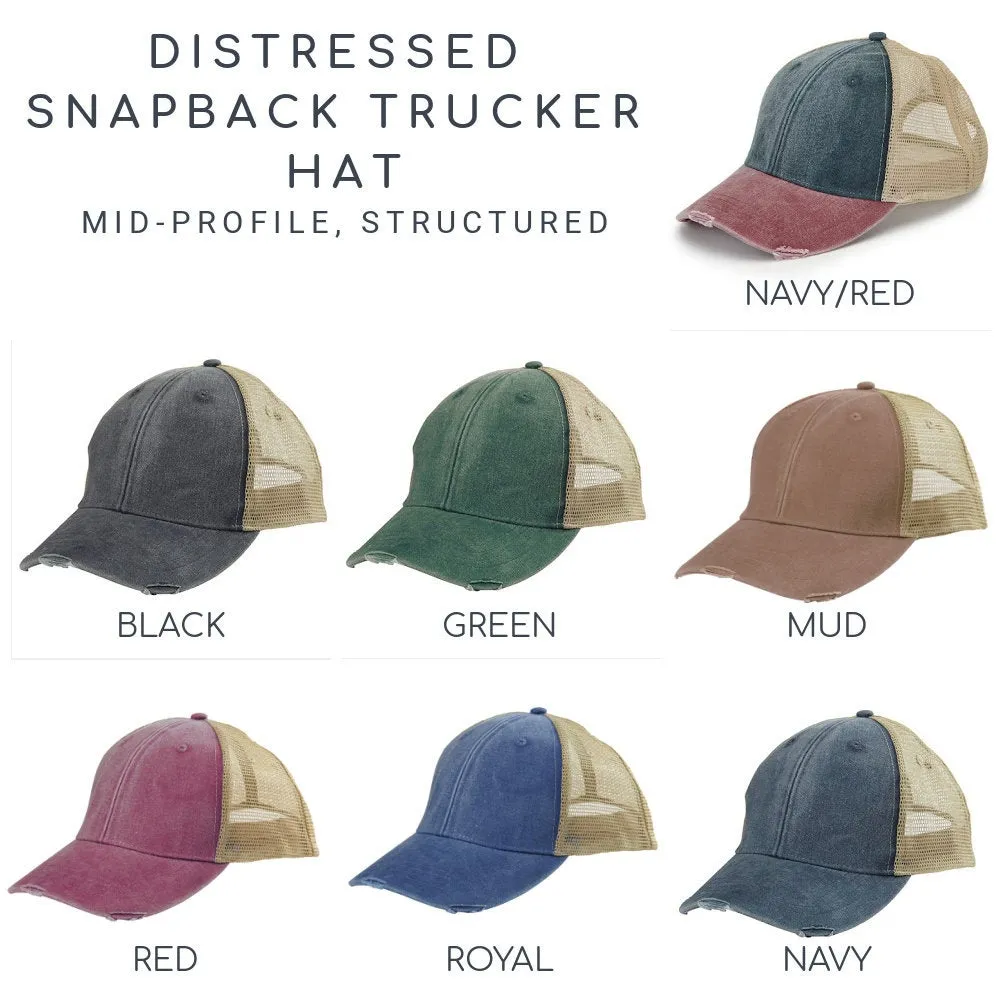 Tennessee Hat - Distressed Snapback Trucker Hat - Tennessee State Outline - Many Colors Available
