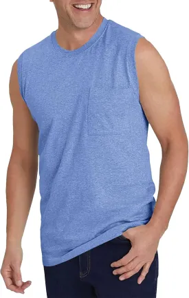 Wihion Men's Sleeveless Gym Tank Tops with Pocket Workout Bodybuilding Muscle T Shirts