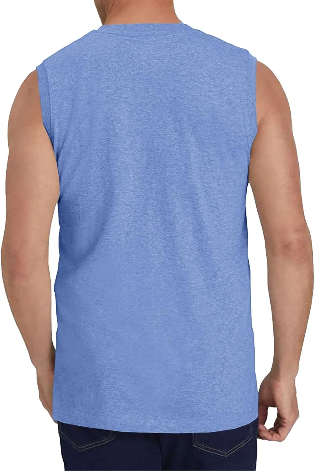 Wihion Men's Sleeveless Gym Tank Tops with Pocket Workout Bodybuilding Muscle T Shirts