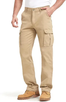 Zylioo Extra Tall Relaxed Fit Casual Pants for Men, 6 Pocket Black Work Pants, 36"/35"/34" Inseam Casual Utility Pants
